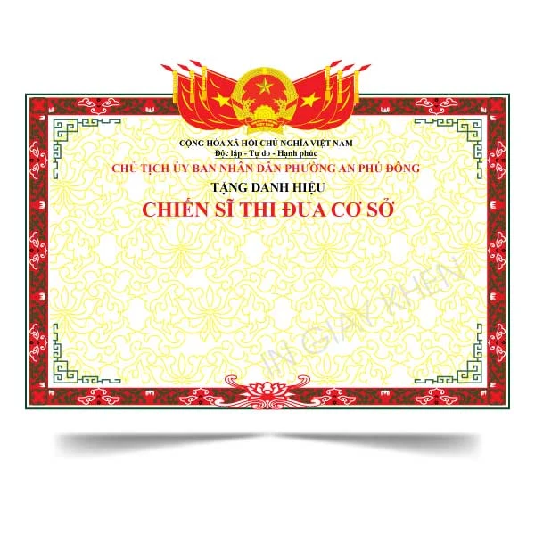 Giấy khen chiến sĩ thi đua cơ sở
