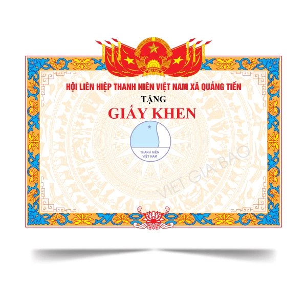 Giấy khen hội liên hiệp thanh niên