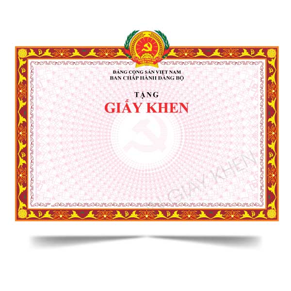 Phôi giấy khen đảng viên