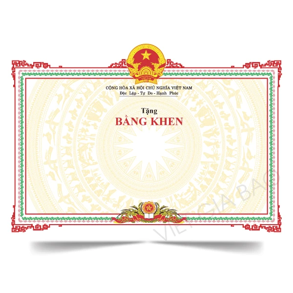 Thiết kế in bằng khen theo yêu cầu