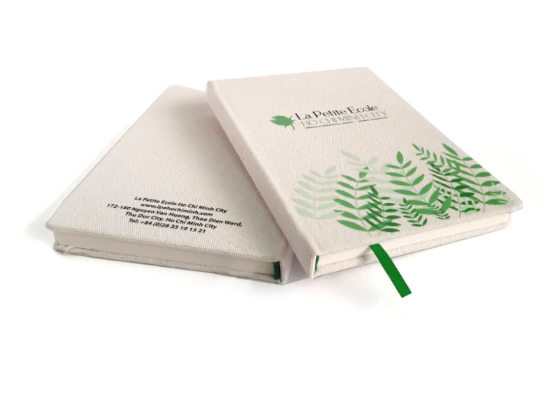 sổ tay làm từ vải bố cho trường học