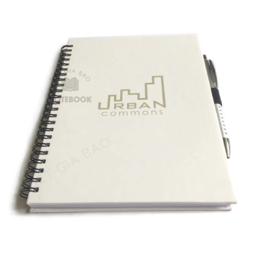 Sổ tay lò xo kích thước A5 in logo lên bìa