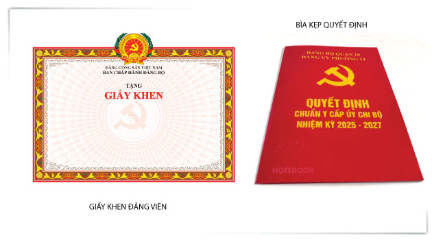 in giấy khen đảng viên lấy liền, in bìa kẹp quyết định số lượng ít