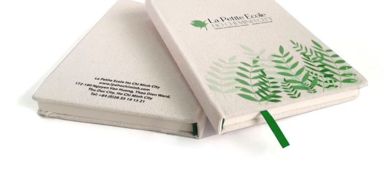 sổ tay làm từ vải bố cho trường học
