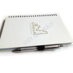 in sổ tay lò xo bìa cứng giấy couche cán màng bồi carton