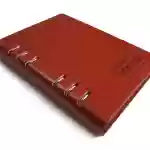 sổ bìa da sơn cạnh ló gọng ép nhiệt logo sổ da PU bìa còng ép chìm logo