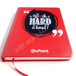 sổ bìa cứng làm từ giấy couche bồi carton