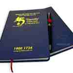 Sổ da PU cao cấp ép kim logo kỷ niệm 15 năm công ty I-onLife sổ tay bìa da pu cao cấp ép kim logo công ty I-onlife số lượng lớn